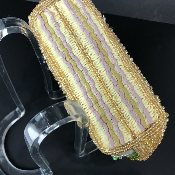 Vintage Jessica McClintock beaded gold bag - Picture 4 of 4